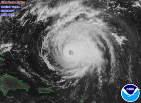 Ouragan Erika au nord des Petites Antilles le 8 septembre