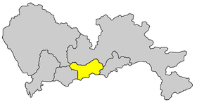 Localisation du district de Luohu dans la préfecture de Shenzhen (en jaune)