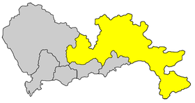 Localisation du district de Longgang dans la préfecture de Shenzhen (en jaune)