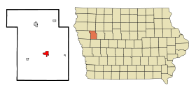 Ida County Iowa Incorporated and Unincorporated areas Ida Grove Highlighted.svg
