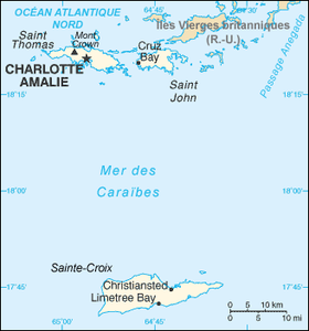 Carte des îles Vierges américaines