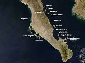 Île Santa Catalina en haut à droite