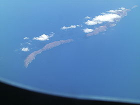 Image satellite des îles Desertas avec l'île de Bugio, Deserta Grande et l'îlot Chão du premier au dernier plan.