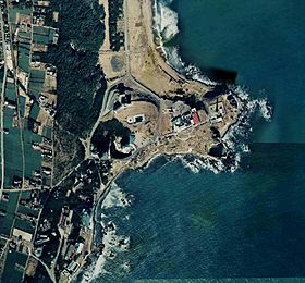 Image satellite de la pointe du cap Inubō.