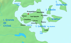 Carte de Lemuy et des îles environnantes