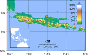 Carte topographique de Java
