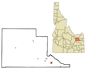 Jefferson County Idaho Incorporated and Unincorporated areas Rigby Highlighted.svg