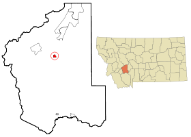 Jefferson County Montana Incorporated and Unincorporated areas Boulder Highlighted.svg