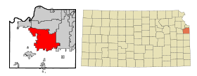 Johnson County Kansas Incorporated and Unincorporated areas Olathe Highlighted.svg