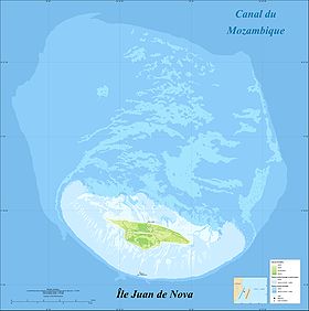 Carte de l'île Juan-de-Nova.