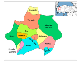 Districts de la province de Kütahya