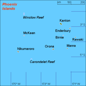 Carte des îles Phœnix.