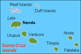 Localisation de Fatutaka dans les îles Santa Cruz.