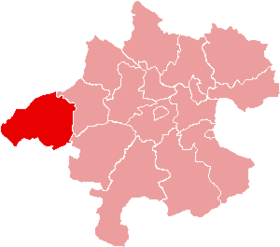 Localisation du Bezirk de Braunau am Inn dans le Land autrichien de Haute-Autriche