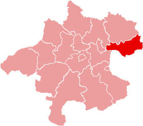 Localisation du Bezirk de Perg dans le Land autrichien de Haute-Autriche