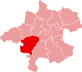 Localisation du Bezirk de Vöcklabruck dans le Land autrichien de Haute-Autriche
