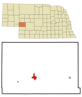 Keith County Nebraska Incorporated and Unincorporated areas Ogallala Highlighted.svg