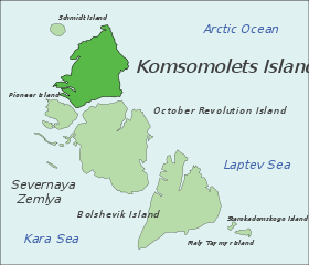 Île Komsomolets dans la Terre du Nord