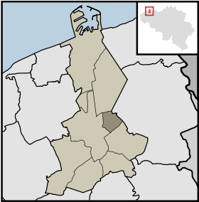 Localisation de Koolkerke au sein de Bruges