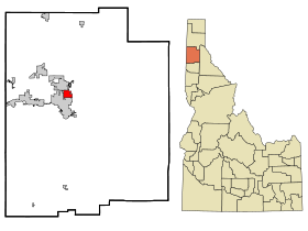 Kootenai County Idaho Incorporated and Unincorporated areas Dalton Gardens Highlighted.svg