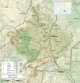 carte : Géographie du Kosovo