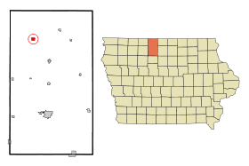 Kossuth County Iowa Incorporated and Unincorporated areas Swea City Highlighted.svg