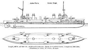 Léon Gambetta class cruiser diagrams Brasseys 1923.jpg