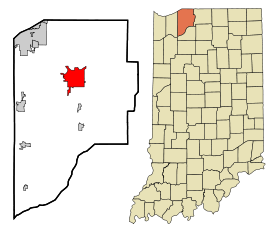 LaPorte County Indiana Incorporated and Unincorporated areas La Porte Highlighted.svg