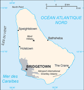 carte : Géographie de la Barbade