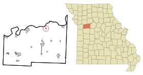 Lafayette County Missouri Incorporated and Unincorporated areas Dover Highlighted.svg