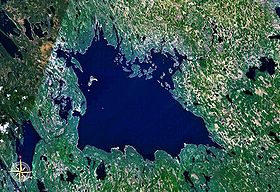 Le lac Segozero vu de l'espace.