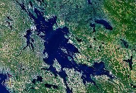 Le lac de Vyg vu de l'espace.