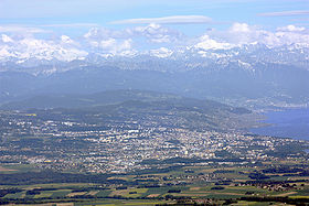 Vue aérienne de Lausanne