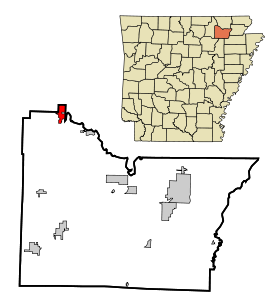 Lawrence County Arkansas Incorporated and Unincorporated areas Ravenden Highlighted.svg