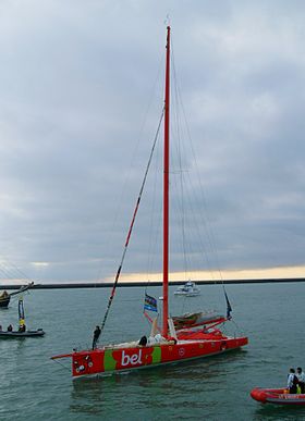 Le Groupe Bel rentre dans le port du Havre après le prologue de la Transat Jacques Vabre 2011