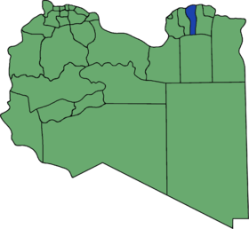 Carte de la Libye mettant en évidence la municipalité.