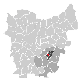 Localisation de Bambrugge dans la commune d'Erpe-Mere dans l'arrondissement d'Alost dans la province de Flandre-Orientale