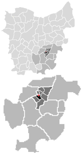 Localisation d'Egem dans la section Bambrugge dans la commune d'Erpe-Mere dans l'arrondissement d'Alost dans la province de Flandre-Orientale