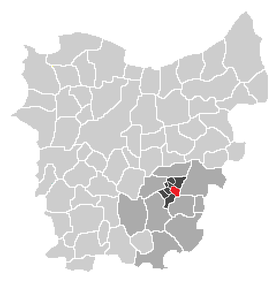 Localisation de Mere dans la commune d'Erpe-Mere dans l'arrondissement d'Alost dans la province de Flandre-Orientale