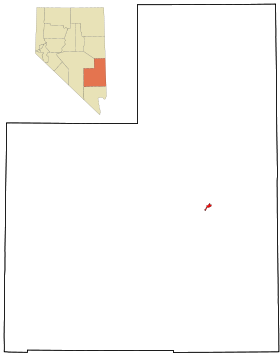 Lincoln County Nevada Incorporated and Unincorporated areas Caliente Highlighted.svg