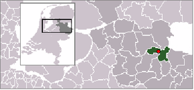 Localisation de Vroomshoop dans la commune de Twenterand