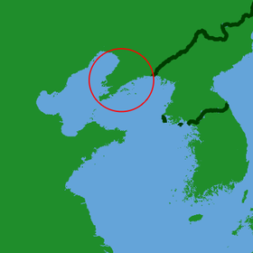 Carte de localisation du Liaodong.