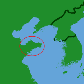 Carte de localisation de la péninsule du Shandong.