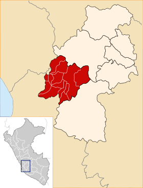Location of the province Castrovirreyna in Huancavelica.svg