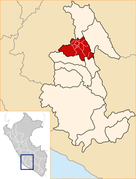 Location of the province Huamanga in Ayacucho.svg