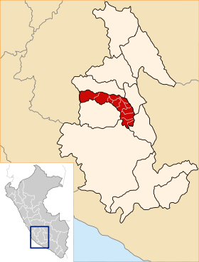 Location of the province Víctor Fajardo in Ayacucho.svg