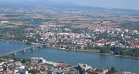 Vue aérienne de Mainz-Kastel