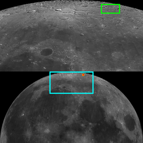 Localisation de Baillaud au nord de la face visible de la Lune.