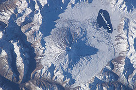 Vue satellite du Diamante avec le Maipo (au centre).