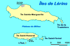 Carte des îles de Lérins.
